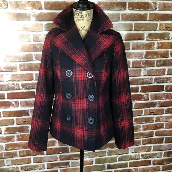 Old Navy Jackets & Blazers - SOLD-Old Navy Plaid Peacoat